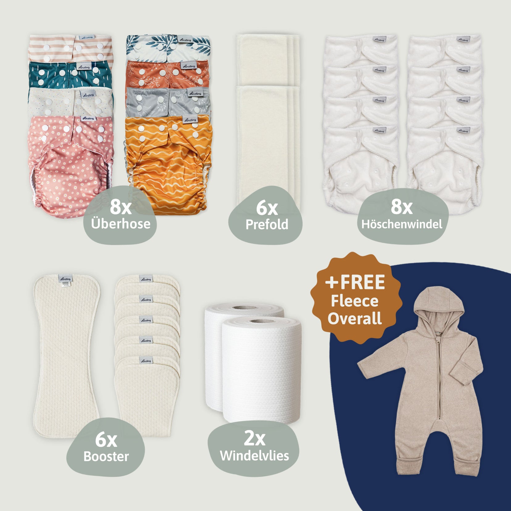 Upgrade Stoffwindel Set Newborn zu Onesize