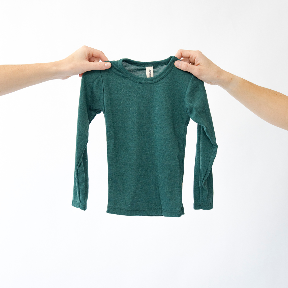 Wolle-Seide Shirt | Waldgrün