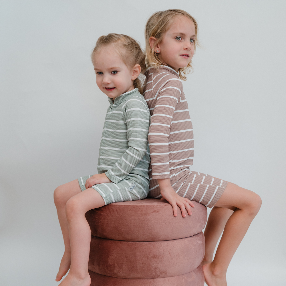 UV Anzug | Taupe stripes